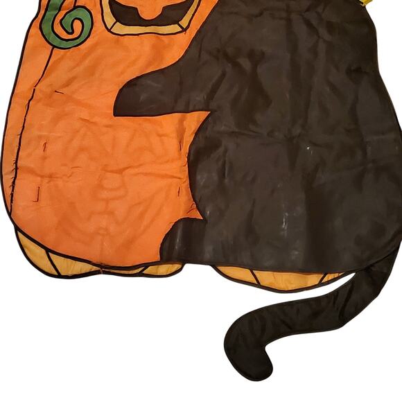 Pumpkin Cute Black Cat Halloween House Garden Flag 46" x 27" Layered Vtg - Picture 5 of 12